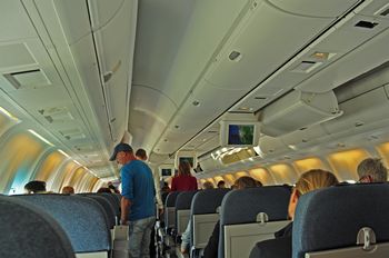 In der Condor Boeing 767-300er �ber Santo Domingo nach Frankfurt.