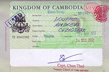 Visum f�r Kambodscha