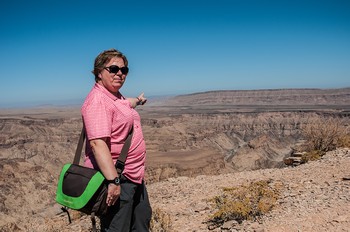 Aussichtspunkt �ber den Fish River Canyon. Der zweitgr��te Canyon der Welt